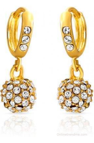 Mahi Royal Gold Sparklers Alloy Drop Earring